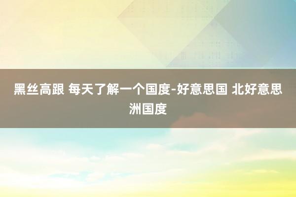黑丝高跟 每天了解一个国度-好意思国 北好意思洲国度